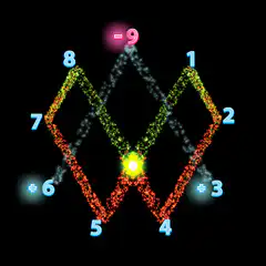 Colorful particle paths on a numbered geometric grid
