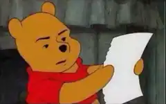 Winnie the Pooh reading a paper