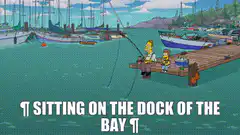 Homer and Bart fishing on the dock