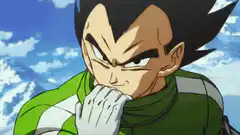 Vegeta punches Broly in the face