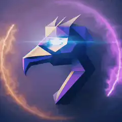 Low poly bird logo with lightning