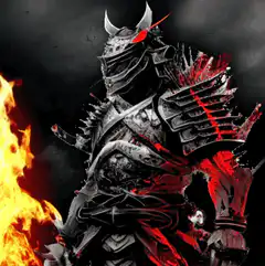 Oni Samurai with Fire and Lightning