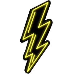 Yellow neon lightning bolt