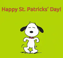 Snoopy dancing St. Patrick's Day