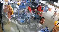 CCTV street with meme heads