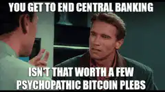 Arnold Schwarzenegger and Hans Gruber Bitcoin Plebs