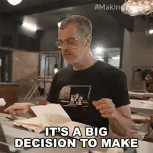 Man thinking it's a big decision