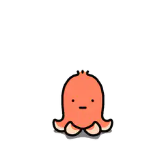 Sad orange octopus