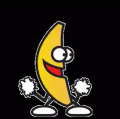 cheering cartoon banana