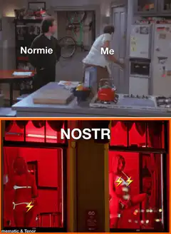 Normie vs Me Nostr meme