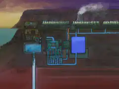 Pixel art train factory