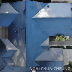 Astronaut appears on blue roof