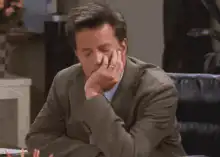 Ross facepalm then look up
