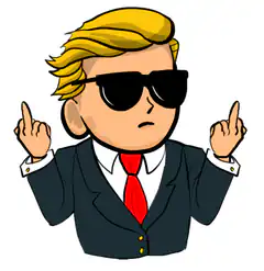 Donald Trump cartoon middle fingers