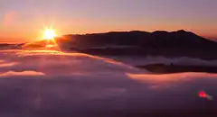 Sunrise over sea of clouds