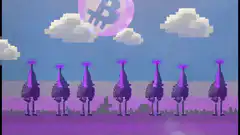 pixel art bitcoin moon trees