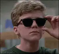 Anthony Michael Hall puts on sunglasses
