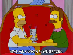 Homer and Lenny order a white wine spritzer