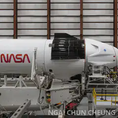 NASA rocket with astronauts