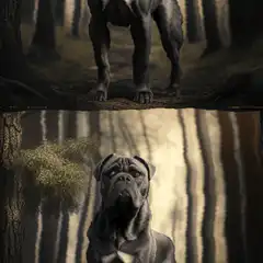 Cane Corso dog in forest