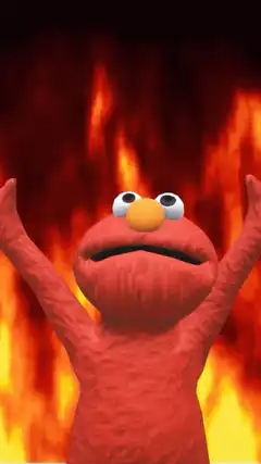 Elmo screaming in hell