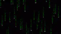 falling green code matrix