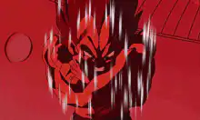 Vegeta powers up and Capsule Corp explodes