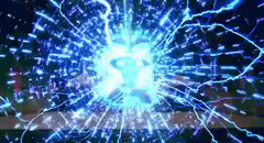 Blue energy explosion with lightning
