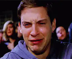 Tobey Maguire crying