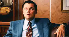 Leonardo DiCaprio yawning in a suit