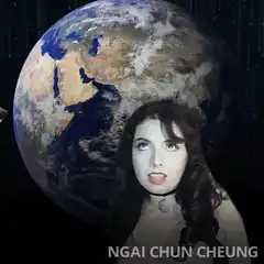 Woman watching rocket fly past Earth
