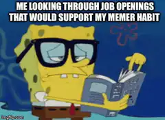Spongebob looking through job openings