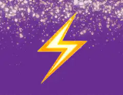 Yellow lightning bolt on purple background