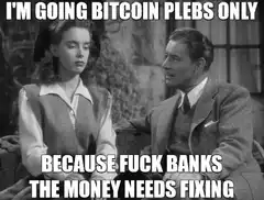 I'm Going Bitcoin Plebs Only Because Fuck Banks
