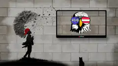 Banksy Girl with Balloon and FJB Eagle