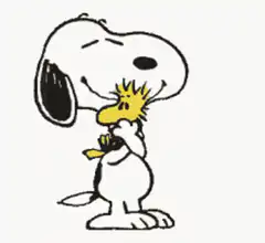 Snoopy hugging Woodstock