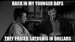 Back in my younger days they priced satoshis in dollars