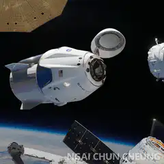 SpaceX Dragon spacecraft docking with ISS