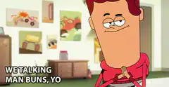 Man Bun Guy talking about man buns