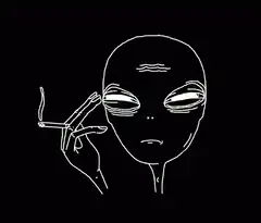 alien smoking cigarette