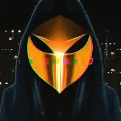 Golden Mask Hooded Figure Glitch