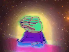 meditating pepe frog psychedelic