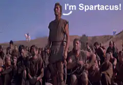 I'm Spartacus meme with changing captions
