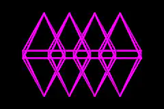 Pink wireframe geometric pattern animation