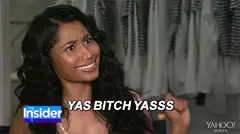 Woman saying yas bitch yasss
