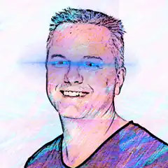 Colorful Sketch Man Smiling