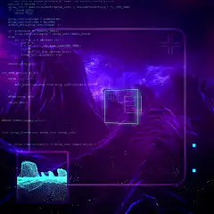 Purple nebula code overlay animation