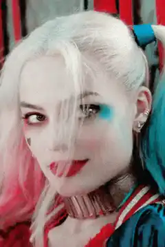 Harley Quinn winking and smiling
