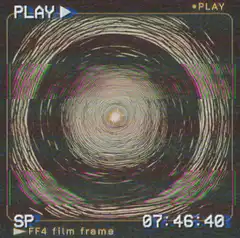 VHS tape rewind with face in center