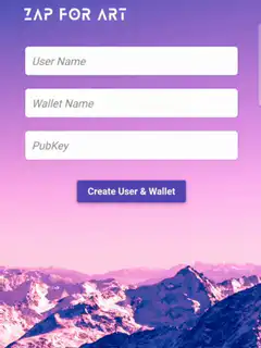 Zap for Art user wallet creation